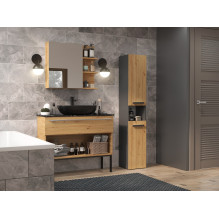 Topeshop NEL III ANT / ART bathroom storage cabinet Graphite, Oak Topeshop NEL III ANT / ART bathroom storage cabinet Graphite, Oak
