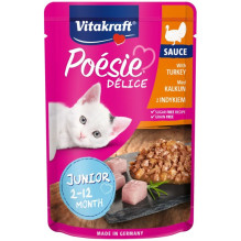 VITAKRAFT POESIE DELICE JUNIOR šlapias kačių ėdalas su kalakutiena, 85 g