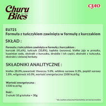 INABA Churu Bites tuno ir vištienos skanėstai katėms - 3x10 g INABA Churu Bites tuno ir vištienos skanėstai katėms - 3x10 g