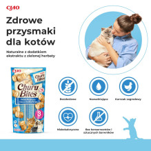 INABA Churu Bites vištienos su tunu ir šukutėmis skanėstai katėms - 3x10 g