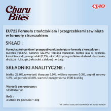 INABA Churu Bites vištienos su tunu ir šukutėmis skanėstai katėms - 3x10 g