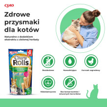 INABA Churu Rolls Chicken recipe wraps Tuna recipe - cat treats - 4x10 g INABA Churu Rolls Chicken recipe wraps Tuna recipe - cat treats - 4x10 g