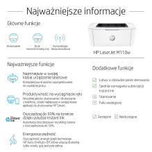 HP LaserJet M110w spausdintuvas, nespalvotas, spausdintuvas mažam biurui, spausdinimas, kompaktiškas dydis
