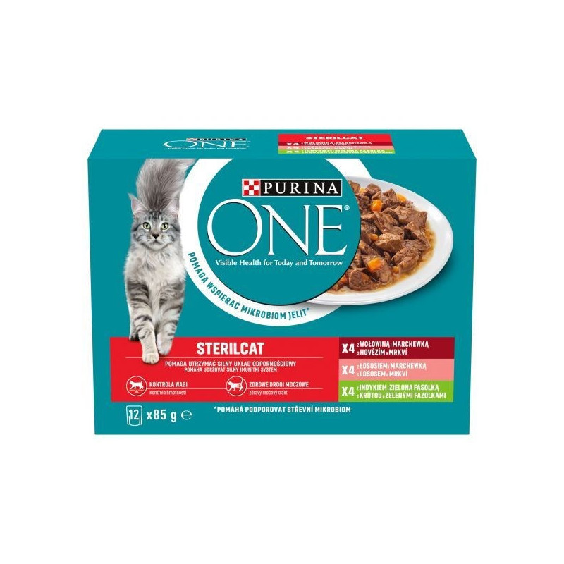 PURINA One Sterilcat mišrūs kačių ėdalo skoniai – 12 x 85 g