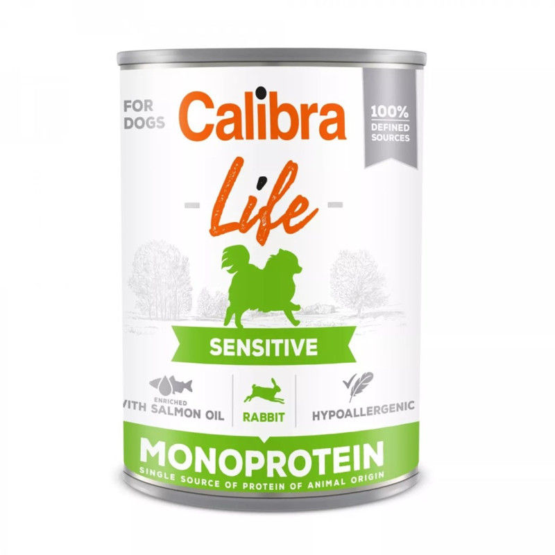CALIBRA LIFE Sensitive triušių šlapias šunų ėdalas – 0,4 kg