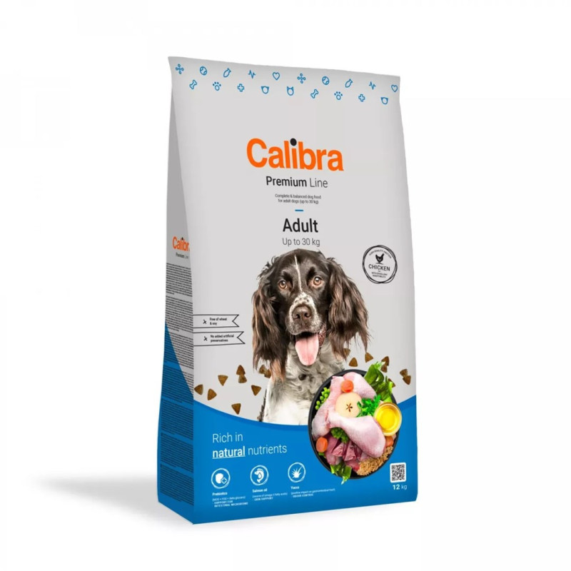 CALIBRA Premium Line suaugusių šunų sausas ėdalas su vištiena, 12 kg