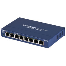 NETGEAR GS108GE network switch Unmanaged Gigabit Ethernet (10 / 100 / 1000) Blue