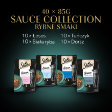 SHEBA padažų kolekcija Žuvies skonių kolekcija - šlapias kačių ėdalas - 40x85 g