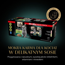 SHEBA kačiukų skonių rinkinys padaže - šlapias kačių ėdalas - 40x85 g SHEBA kačiukų skonių rinkinys padaže - šlapias kačių ėdalas - 40x85 g