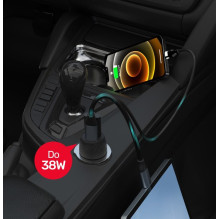 Unitek P1400A automobilinis įkroviklis 38W USB-A USB-C QC 3.0 Unitek P1400A automobilinis įkroviklis 38W USB-A USB-C QC 3.0