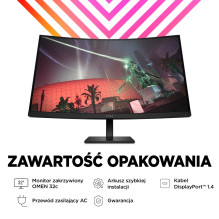 HP OMEN by HP 32c kompiuterio monitorius 80 cm (31,5 colio) 2560 x 1440 pikselių „Quad HD“ juodas