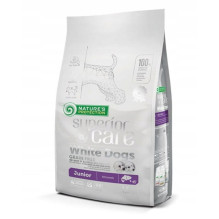 NATURE\'S PROTECTION Superior Care White Dogs Grain Free Junior Salmon - sausas ėdalas šuniukams - 1,5 kg