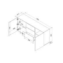 Cama 2D3S ALMA komoda 180x41.5xH90 kašmyro spalvos Cama 2D3S ALMA komoda 180x41.5xH90 kašmyro spalvos