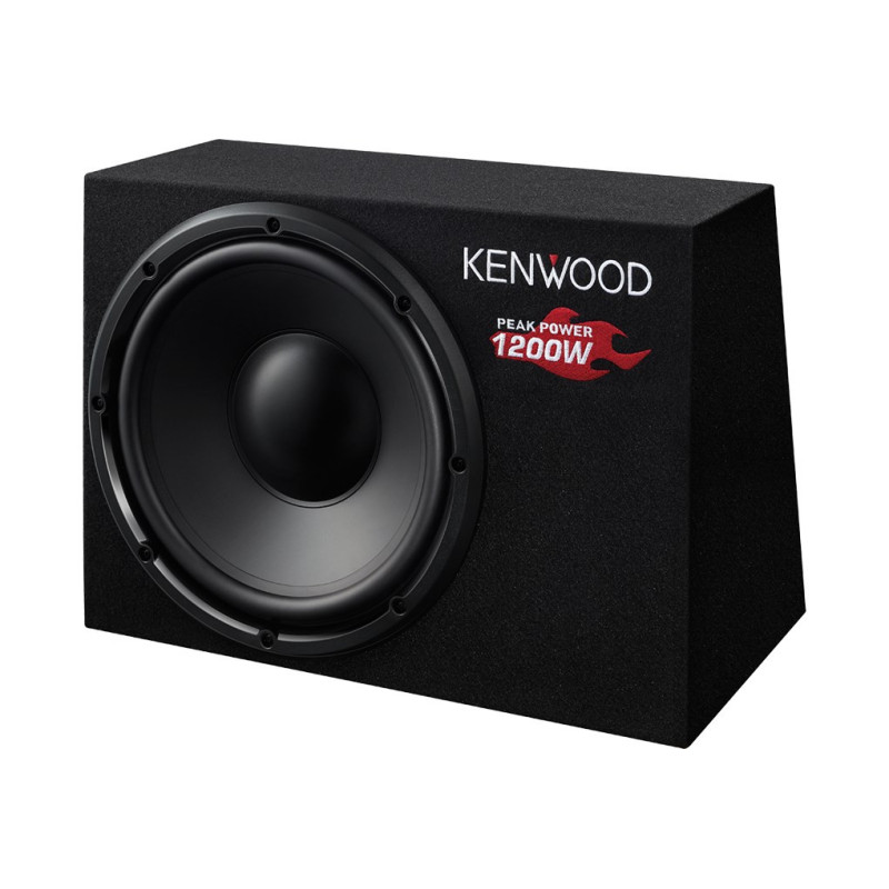 Kenwood KSC-W1200B automobilio žemų dažnių garsiakalbis, iš anksto įkrautas, 300 W