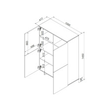 Cama 4D chest of drawers ALMA 100x41.5xH145 cashmere Cama 4D chest of drawers ALMA 100x41.5xH145 cashmere