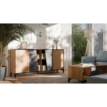 Cama 4D komoda OVO 180x38xH83 ąžuolo / betono spalvos Cama 4D komoda OVO 180x38xH83 ąžuolo / betono spalvos