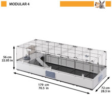 FERPLAST Modular 4 - narvas triušiams ir naminėms jūrų kiaulytėms - 179 x 72 x 56 cm FERPLAST Modular 4 - narvas triušiams ir naminėms jūrų kiaulytėms - 179 x 72 x 56 cm