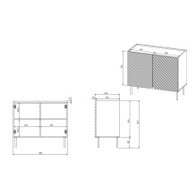 2D komoda ONDA 98x45xA85 žalia 2D komoda ONDA 98x45xA85 žalia