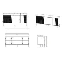 4D komoda ABI 200x45x88 kašmyro matinė 4D komoda ABI 200x45x88 kašmyro matinė