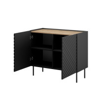 2D ONDA chest of drawers 98x45x85 black 2D ONDA chest of drawers 98x45x85 black
