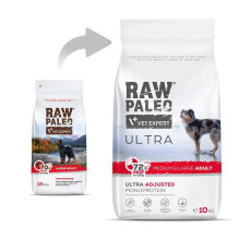 VETEXPERT Raw Paleo Ultra MediumLarge Adult Beef - sausas šunų ėdalas - 10 kg