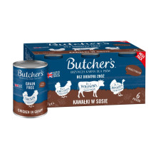 BUTCHER\'S Original Mega pakuotės mišinys su daržovėmis padaže - šlapias šunų ėdalas - 6 x 400 g BUTCHER\'S Original Mega pakuotės mišinys su daržovėmis padaže - šlapias šunų ėdalas - 6 x 400 g