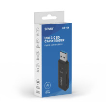 SAVIO SD kortelių skaitytuvas, USB 3.0, AK-64 SAVIO SD kortelių skaitytuvas, USB 3.0, AK-64