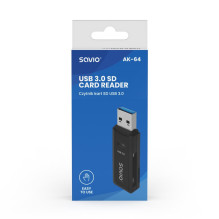 SAVIO SD kortelių skaitytuvas, USB 3.0, AK-64 SAVIO SD kortelių skaitytuvas, USB 3.0, AK-64