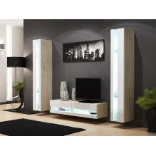 Cama TV stand VIGO NEW 30 / 140 / 40 sonoma / white gloss Cama TV stand VIGO NEW 30 / 140 / 40 sonoma / white gloss