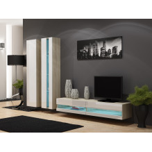 Cama TV stand VIGO NEW 30 / 140 / 40 sonoma / white gloss Cama TV stand VIGO NEW 30 / 140 / 40 sonoma / white gloss