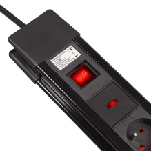 Maclean MCE11 power extension 1.5 m 8 AC outlet(s) Indoor Black