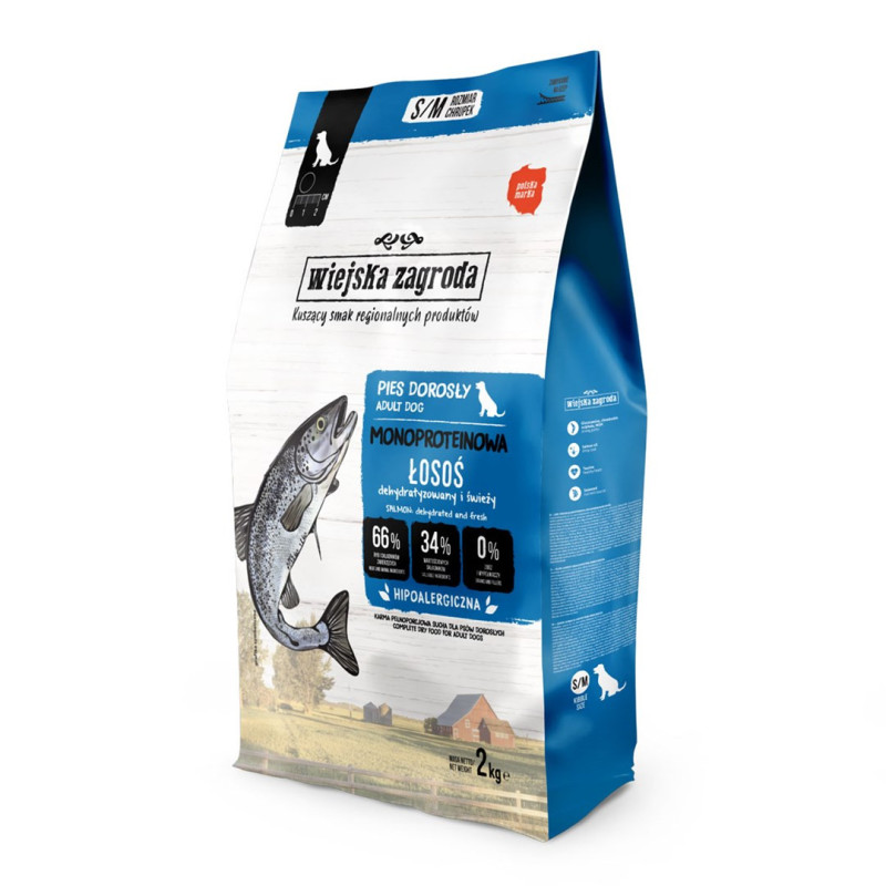WIEJSKA ZAGRODA Monoprotein Salmon - sausas šunų maistas - 2kg