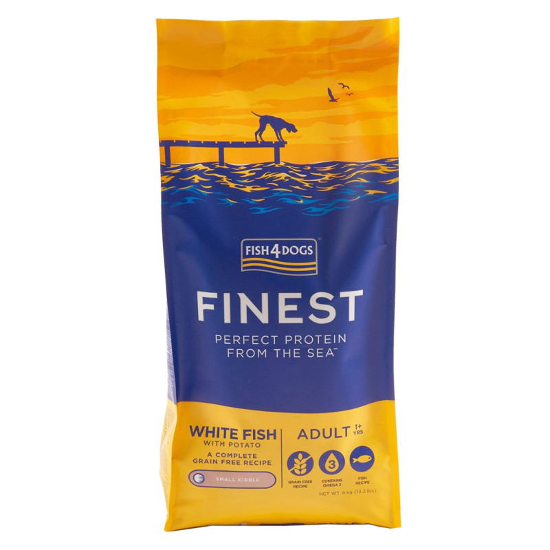 FISH4DOGS Finest Ocean White fish S - sausas šunų ėdalas - 6 kg