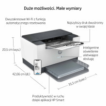 HP LaserJet M209dw spausdintuvas, nespalvotas, spausdintuvas namams ir namų biurui, spausdinimas, dvipusis spausdinimas,