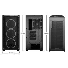 tyliai! „Shadow Base 800 FX“ juodas „Midi Tower“ korpusas tyliai! „Shadow Base 800 FX“ juodas „Midi Tower“ korpusas