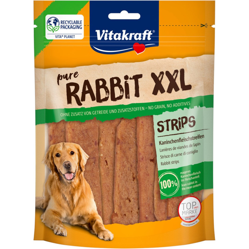 VITAKRAFT Pure Rabbit Strips - šunų skanėstas - 250 g