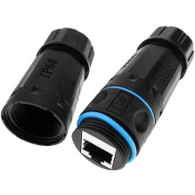 „Techly IWP-MD C6-IP68T“ kabelio lyties keitiklis RJ-45, juodas „Techly IWP-MD C6-IP68T“ kabelio lyties keitiklis RJ-45, juodas