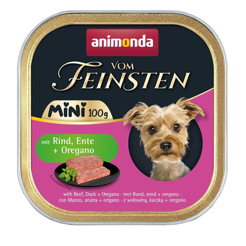 ANIMONDA Vom Feinsten Adult Mini jautienos, anties ir raudonėlio šlapias šunų ėdalas - 100 g