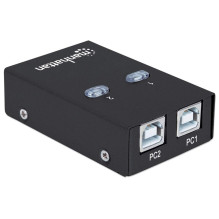 Manhattan USB-A Automatic Sharing Switch, 2x USB-B Ports, 480 Mbps (USB 2.0), Dual Control (Auto-Sensing or Manual), USB Manhattan USB-A Automatic Sharing Switch, 2x USB-B Ports, 480 Mbps (USB 2.0), Dual Control (Auto-Sensing or Manual), USB