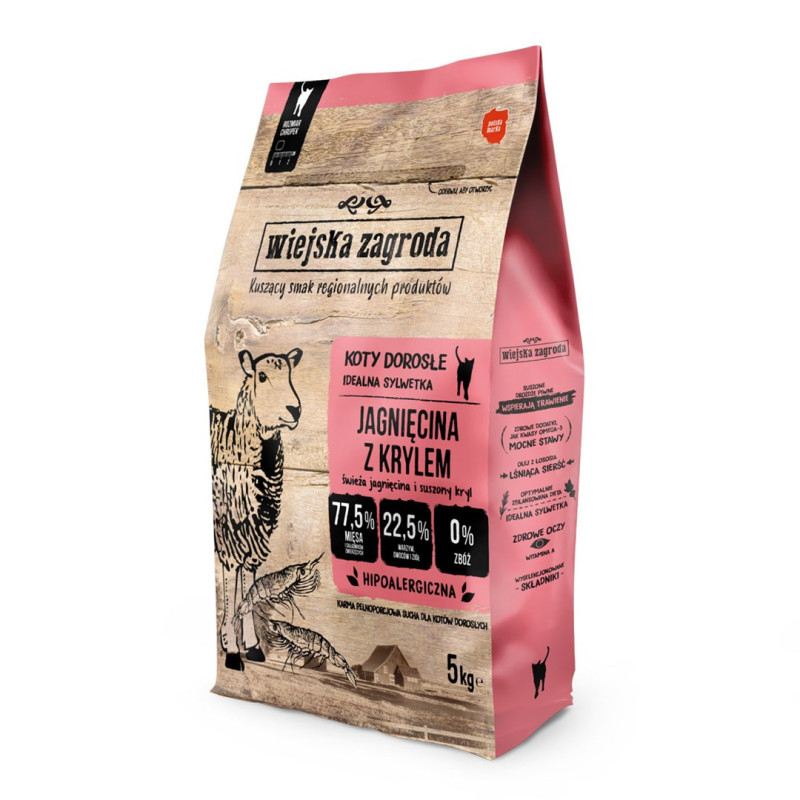 Kačių sausas ėrienos maistas su kriliu „Rural Farm Lamb“ 5 kg