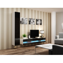 Cama TV staliukas VIGO NEW 30 / 180 / 40 baltas / juodas blizgus Cama TV staliukas VIGO NEW 30 / 180 / 40 baltas / juodas blizgus