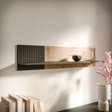 Cama MERCI shelf 110x20x25 black / oak artisan Cama MERCI shelf 110x20x25 black / oak artisan