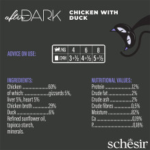 SCHESIR After Dark vištienos filė su antiena sultinyje - šlapias kačių ėdalas - 80 g SCHESIR After Dark vištienos filė su antiena sultinyje - šlapias kačių ėdalas - 80 g