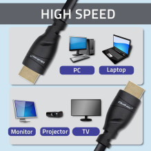 Qoltec 50353 HDMI v2.1 kabelis itin didelės spartos 8K, 60Hz, 26AWG, auksinis, 5m Qoltec 50353 HDMI v2.1 kabelis itin didelės spartos 8K, 60Hz, 26AWG, auksinis, 5m