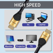 Qoltec 50354 HDMI v2.1 Cable Ultra high speed 8K , 60Hz , 30AWG , GOLD , 1m Qoltec 50354 HDMI v2.1 Cable Ultra high speed 8K , 60Hz , 30AWG , GOLD , 1m