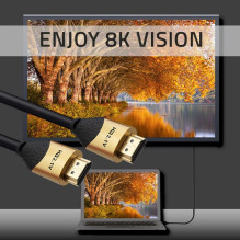 Qoltec 50354 HDMI v2.1 kabelis itin didelės spartos 8K, 60Hz, 30AWG, auksinis, 1m Qoltec 50354 HDMI v2.1 kabelis itin didelės spartos 8K, 60Hz, 30AWG, auksinis, 1m
