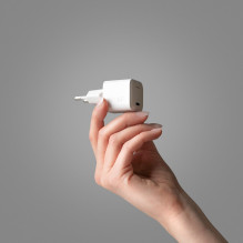 USB įkroviklis Green Cell PowerGaN 33 W PD 3.0 QC 3.0 1x USB-C baltas USB įkroviklis Green Cell PowerGaN 33 W PD 3.0 QC 3.0 1x USB-C baltas