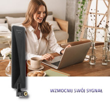 „Qoltec 57018“ 4G LTE antena, visakryptė, 7 dBi, skirta naudoti patalpose