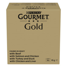 PURINA GOURMET GOLD gabaliukai padaže, 4 skonių mišinys – šlapias kačių ėdalas – 96 x 85 g PURINA GOURMET GOLD gabaliukai padaže, 4 skonių mišinys – šlapias kačių ėdalas – 96 x 85 g