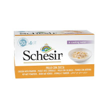 SCHESIR Chicken fillets with pumpkin in broth - wet cat food - 6x50g SCHESIR Chicken fillets with pumpkin in broth - wet cat food - 6x50g